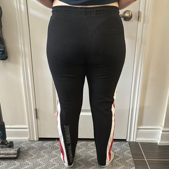 Criminal Damage London Women’s Black, Red and White Striped Sweatpants - Picture 11 of 11